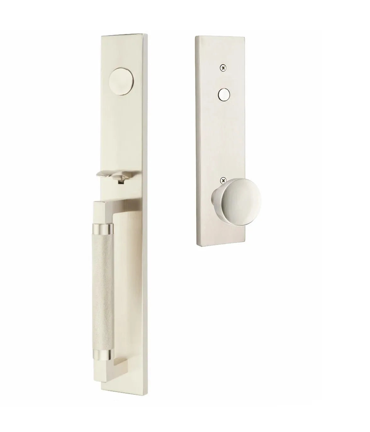 EmtekEmtek Hercules Knurled Full Length Tubular Entry Set with Laurent Knob in 