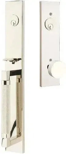 EmtekEmtek Hercules Knurled Full Length Tubular Entry Set with Round Knob in 