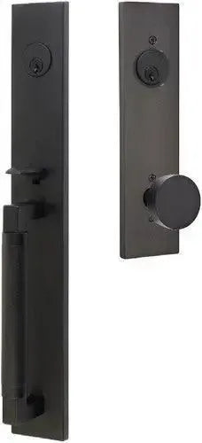 EmtekEmtek Hercules Knurled Full Length Tubular Entry Set with Round Knob in 