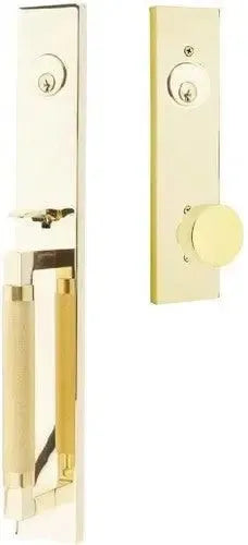 EmtekEmtek Hercules Knurled Full Length Tubular Entry Set with Round Knob in 