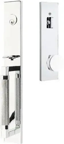 EmtekEmtek Hercules Knurled Full Length Tubular Entry Set with Round Knob in 