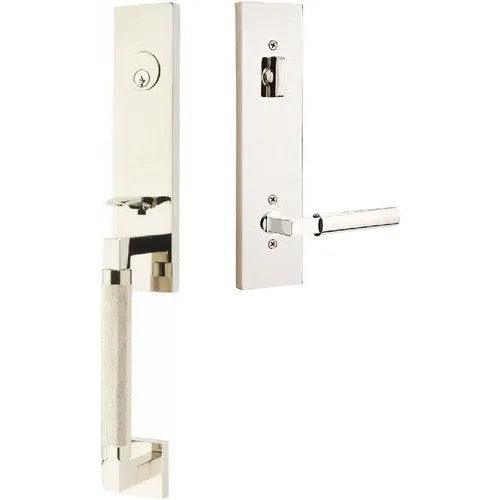 EmtekEmtek Hercules Knurled Monolithic Tubular Entry Set with Hercules Lever in 