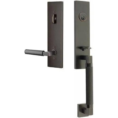 EmtekEmtek Hercules Knurled Monolithic Tubular Entry Set with Hercules Lever in 