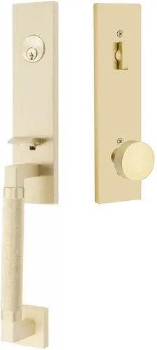 Emtek Hercules Knurled Monolithic Tubular Entry Set with Round Knob in finish
