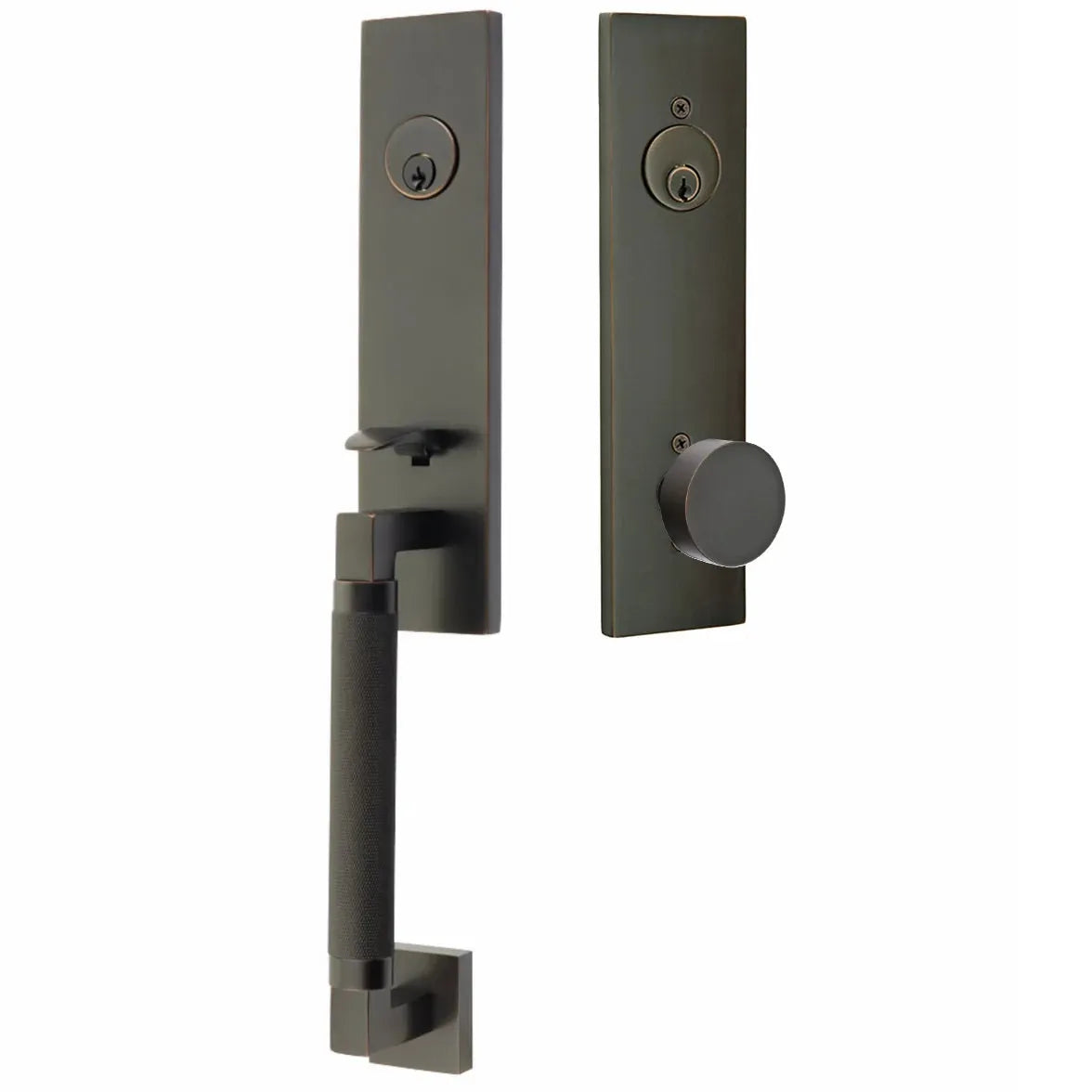 EmtekEmtek Hercules Knurled Monolithic Tubular Entry Set with Round Knob in 