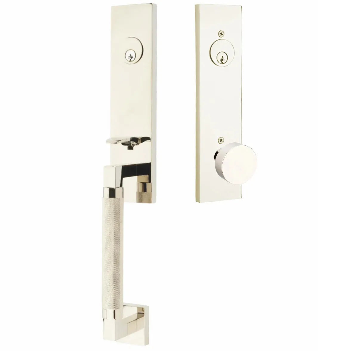 EmtekEmtek Hercules Knurled Monolithic Tubular Entry Set with Round Knob in 