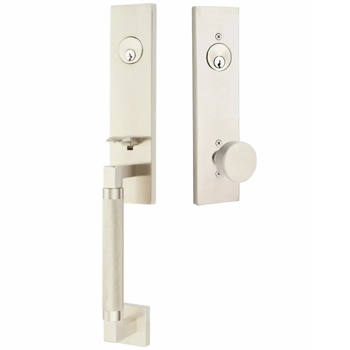 EmtekEmtek Hercules Knurled Monolithic Tubular Entry Set with Round Knob in 