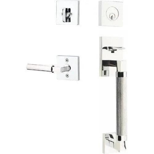EmtekEmtek Hercules Knurled Sectional Tubular Entry Set with Hercules Lever in 