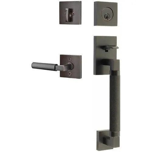 Emtek Hercules Knurled Sectional Tubular Entry Set with Hercules Lever Oil Rubbed Bronze