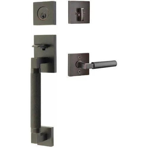 Emtek Hercules Knurled Sectional Tubular Entry Set with Hercules Lever Oil Rubbed Bronze