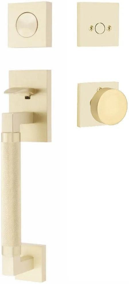 Emtek Hercules Knurled Sectional Tubular Entry Set with Round Knob 