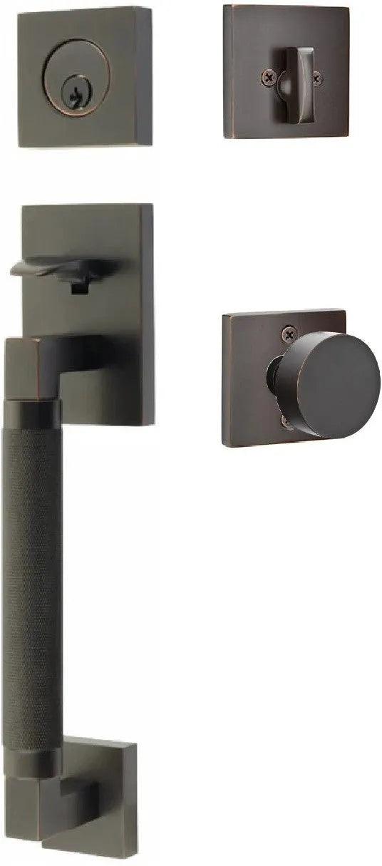 Emtek Hercules Knurled Sectional Tubular Entry Set with Round Knob 