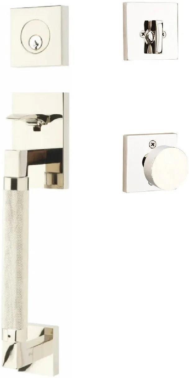 Emtek Hercules Knurled Sectional Tubular Entry Set with Round Knob 