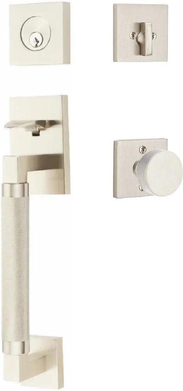 Emtek Hercules Knurled Sectional Tubular Entry Set with Round Knob 
