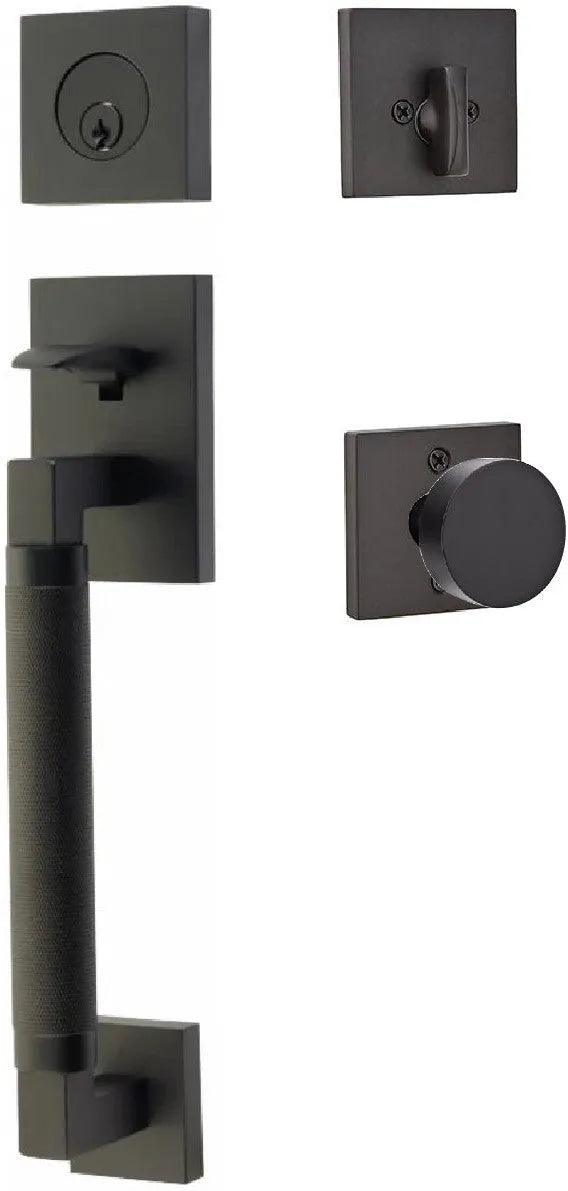 Emtek Hercules Knurled Sectional Tubular Entry Set with Round Knob 