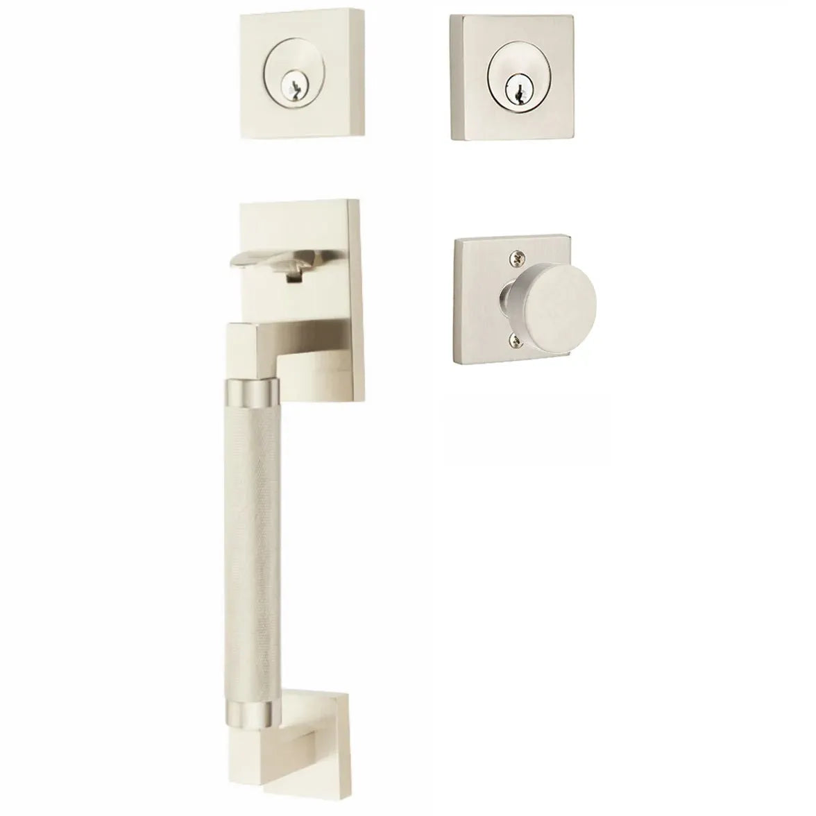 EmtekEmtek Hercules Knurled Sectional Tubular Entry Set with Round Knob in 