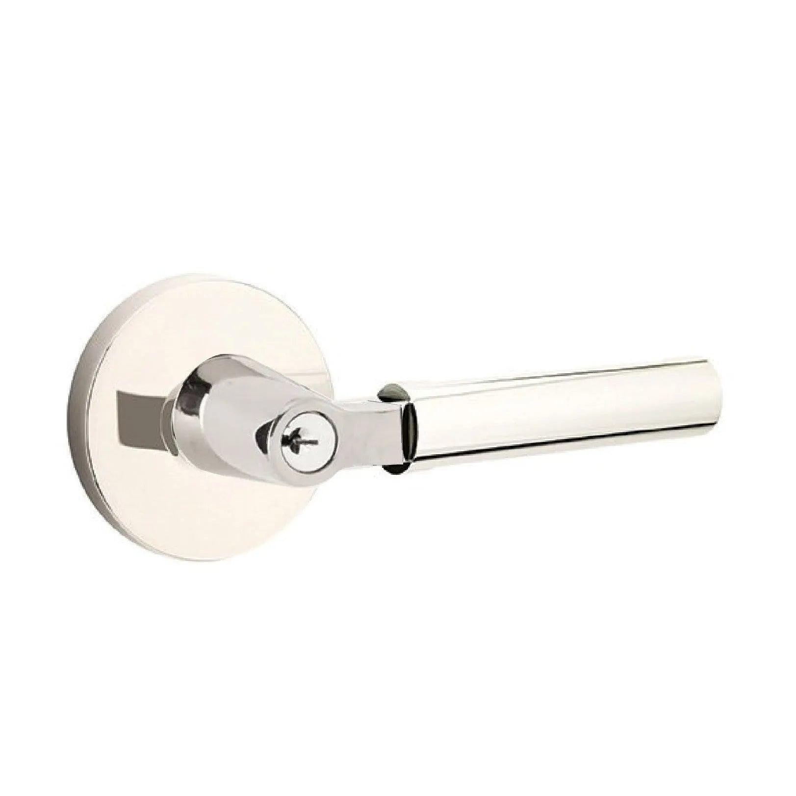 Emtek Hercules Lever With Disk Rosette Lifetime Polished Nickel