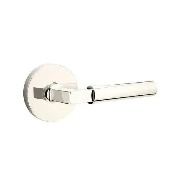 Emtek Hercules Lever With Disk Rosette in Lifetime Polished Nickel finish