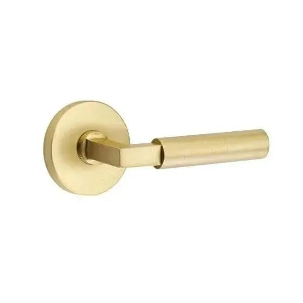 Emtek Hercules Lever With Disk Rosette in Satin Brass finish