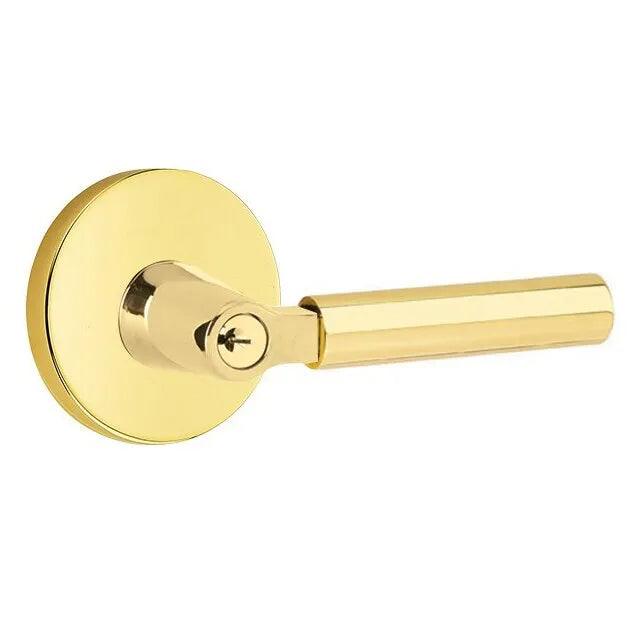 Emtek Hercules Lever With Disk Rosette Unlacquered Brass