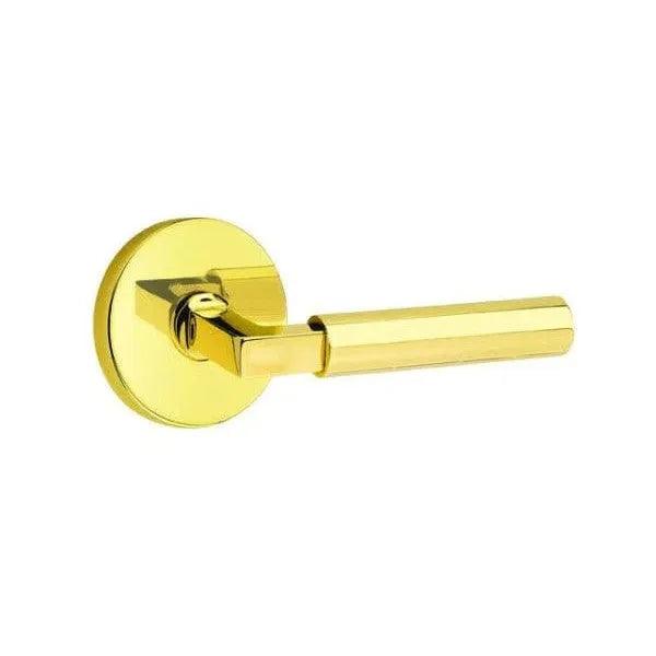 Emtek Hercules Lever With Disk Rosette Unlacquered Brass