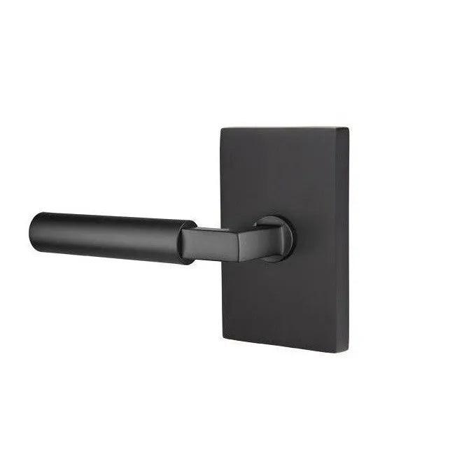 Emtek Hercules Lever with Modern Rectangular Rosette Flat Black