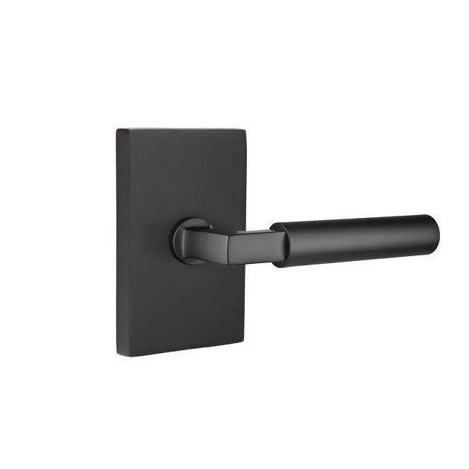 Emtek Hercules Lever with Modern Rectangular Rosette Flat Black