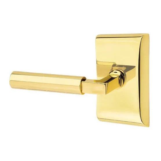 Emtek Hercules Lever With Neos Rosette Unlacquered Brass