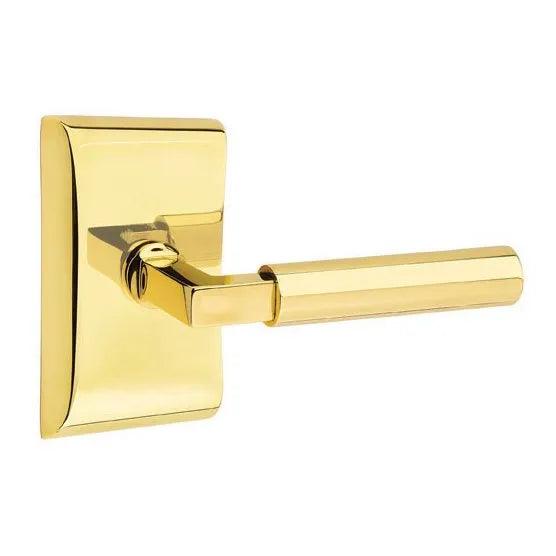 Emtek Hercules Lever With Neos Rosette Unlacquered Brass