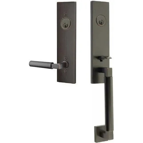 Emtek Hercules Smooth Monolithic Tubular Entry Set with Hercules Lever Oil Rubbed Bronze