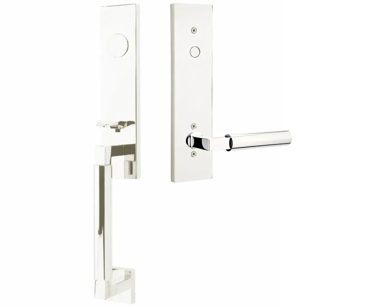 Emtek Hercules Smooth Monolithic Tubular Entry Set with Hercules Lever Polished Chrome