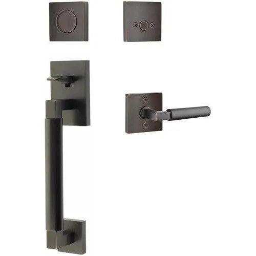 Emtek Hercules Smooth Sectional Tubular Entry Set with Hercules Lever Oil Rubbed Bronze