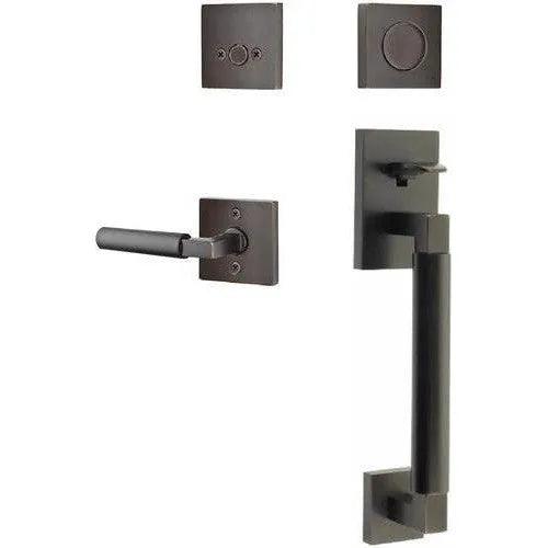 Emtek Hercules Smooth Sectional Tubular Entry Set with Hercules Lever Oil Rubbed Bronze
