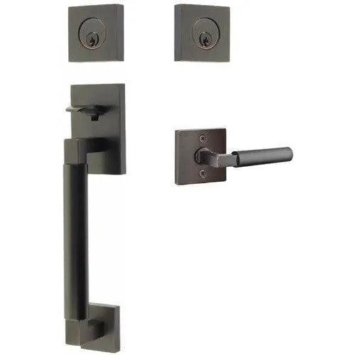Emtek Hercules Smooth Sectional Tubular Entry Set with Hercules Lever Oil Rubbed Bronze