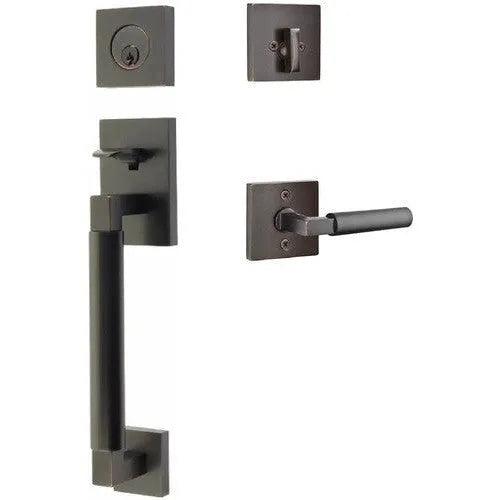 Emtek Hercules Smooth Sectional Tubular Entry Set with Hercules Lever Oil Rubbed Bronze