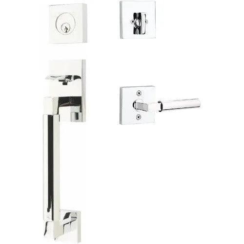 Emtek Hercules Smooth Sectional Tubular Entry Set with Hercules Lever Polished Chrome