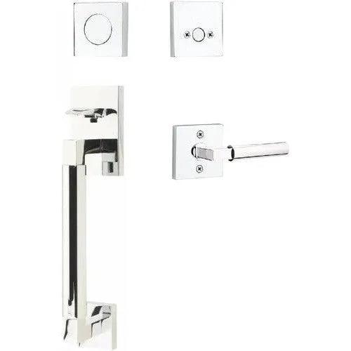 Emtek Hercules Smooth Sectional Tubular Entry Set with Hercules Lever Polished Chrome
