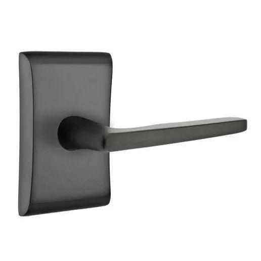 Emtek Hermes Lever With Neos Rosette Flat Black