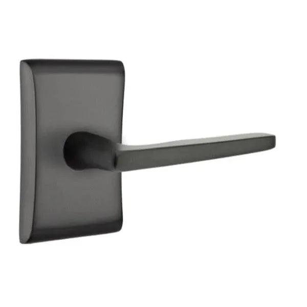 Emtek Hermes Lever With Neos Rosette Flat Black
