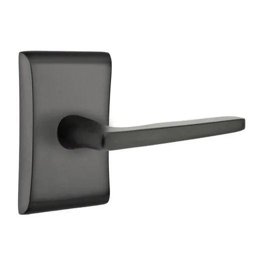 Emtek Hermes Lever With Neos Rosette Flat Black