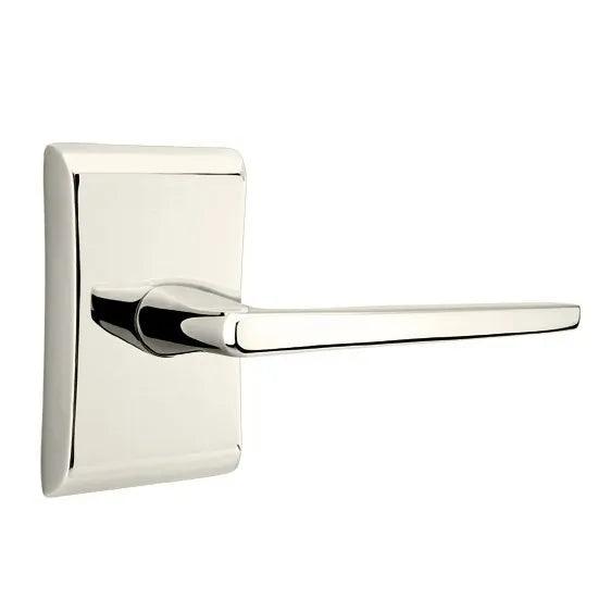 Emtek Hermes Lever With Neos Rosette Lifetime Polished Nickel