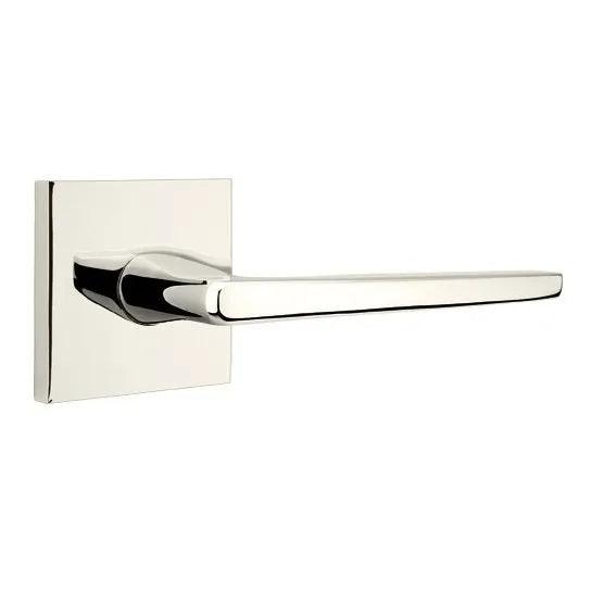 Emtek Hermes Lever With Square Rosette Lifetime Polished Nickel
