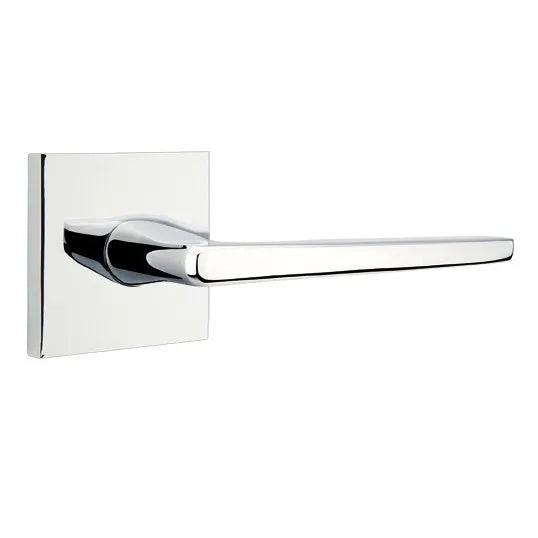 Emtek Hermes Lever With Square Rosette Polished Chrome