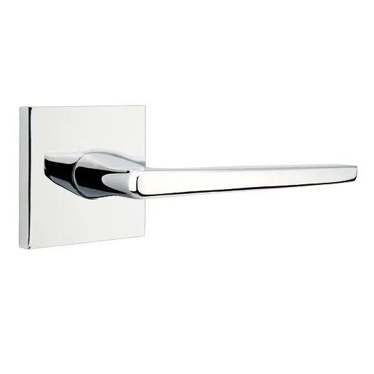 Emtek Hermes Lever With Square Rosette Polished Chrome