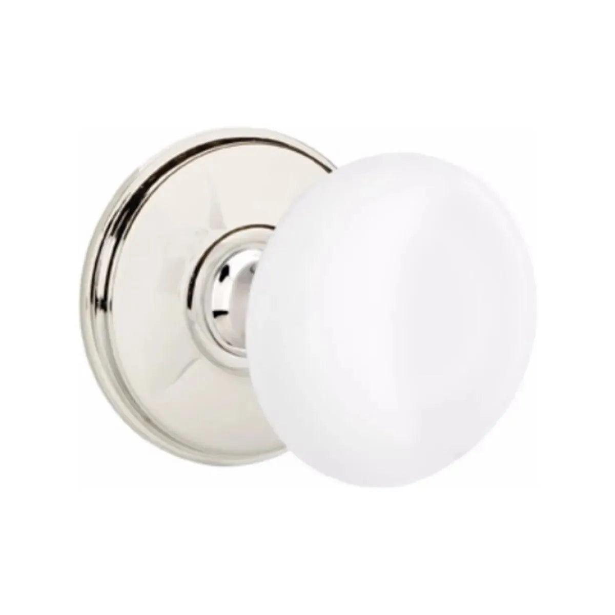 EmtekEmtek Ice White Porcelain Knob with Watford Rosette in 