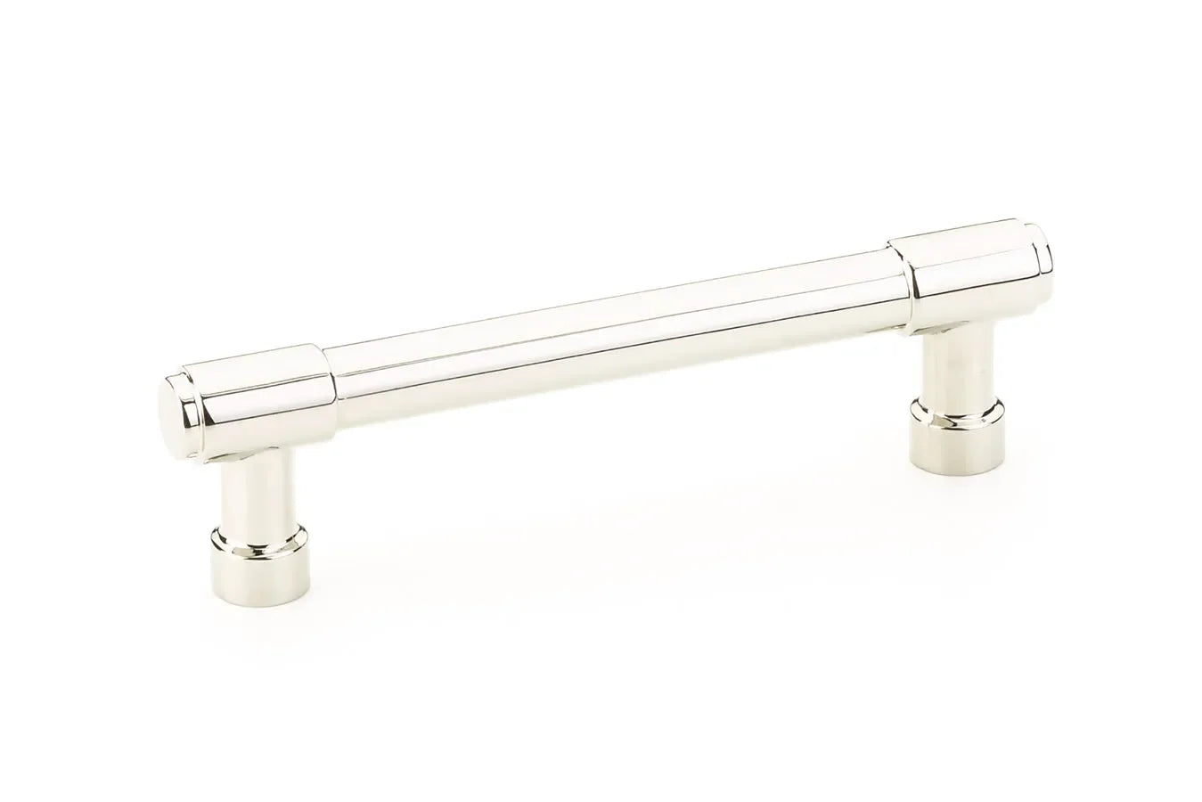The Emtek Jasper Cabinet Pull, 4" Center to Center in Lifetime Polished Nickel finish