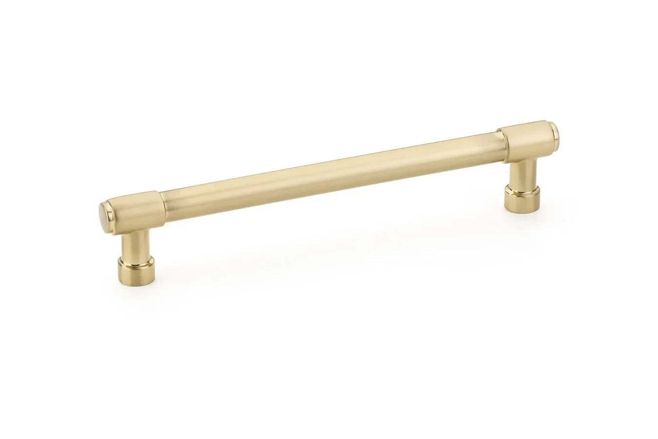 The Emtek Jasper Cabinet Pull, 6" Center to Center in Satin Brass finish