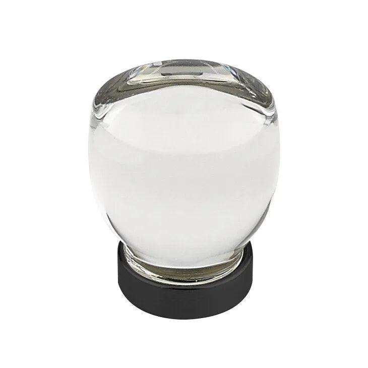 Emtek Juneau Crystal Glass Cabinet Knob Flat Black