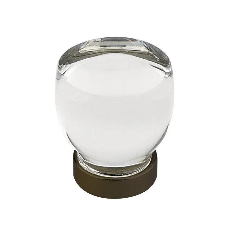 The Emtek Juneau Crystal Glass Knob 1-1/8" Wide (1-3/8" Projection) in Oil Rubbed Bronze finish