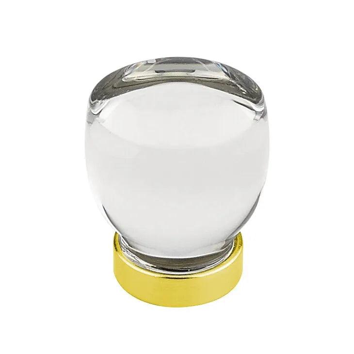 Emtek Juneau Crystal Glass Cabinet Knob Polished Brass